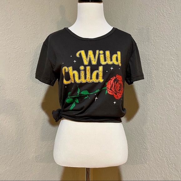 NWT Chaser Vintage Wild Child Rose Tee, S - Picture 3 of 13